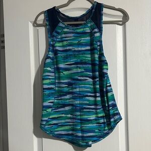lululemon athletica Blue and Green Striped Tank Top
